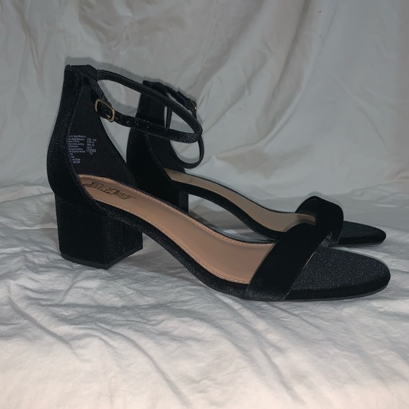 Brash Shoes - Brash Velour ankle strap block heel sandals